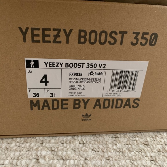 Yeezy Boost 350 V2 Desert Sage Size US 4 - Picture 2 of 5